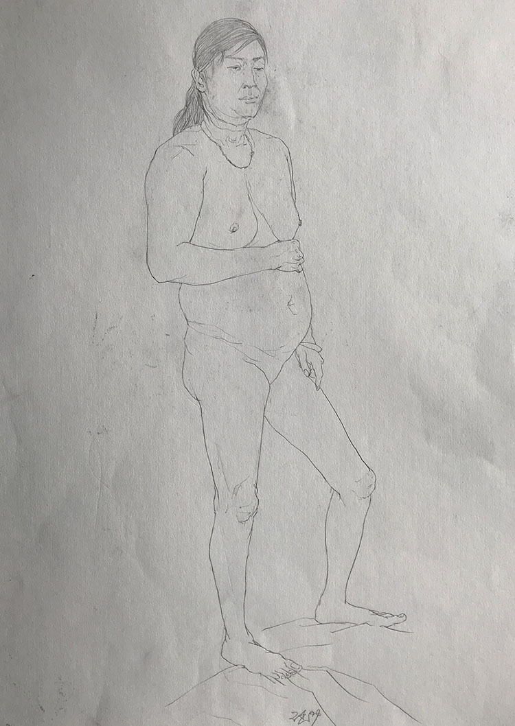 人体速写/文颖美术学校高一实验班人体写生课程